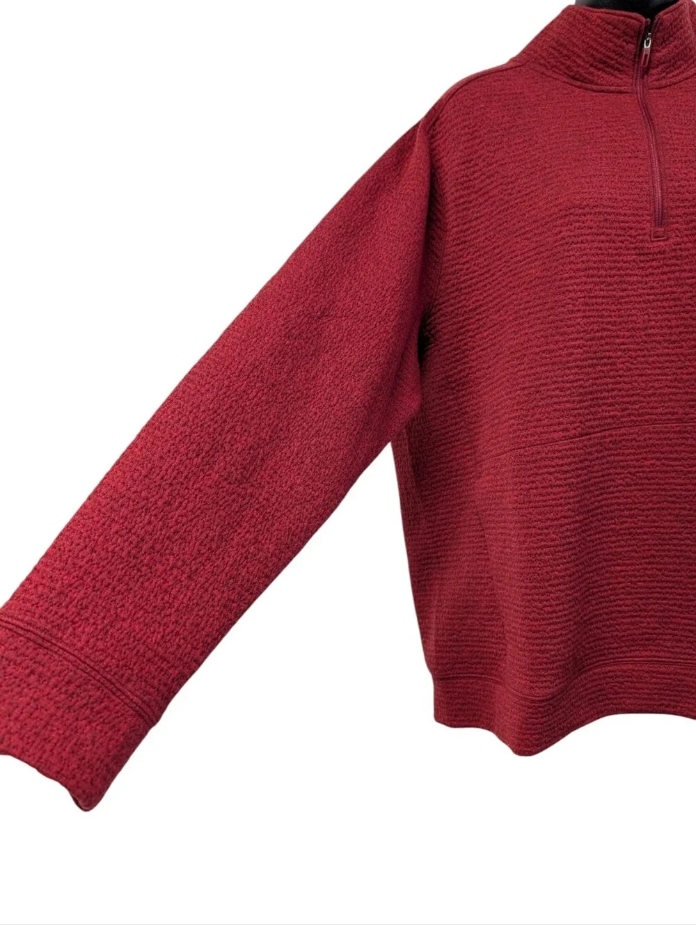 VRST Men’s XL Burgundy Textured Quarter Zip Pullover Sweatshirt NWT